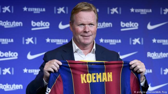 رئيس برشلونة يكشف إمكانية إقالة كومان من تدريب الفريق